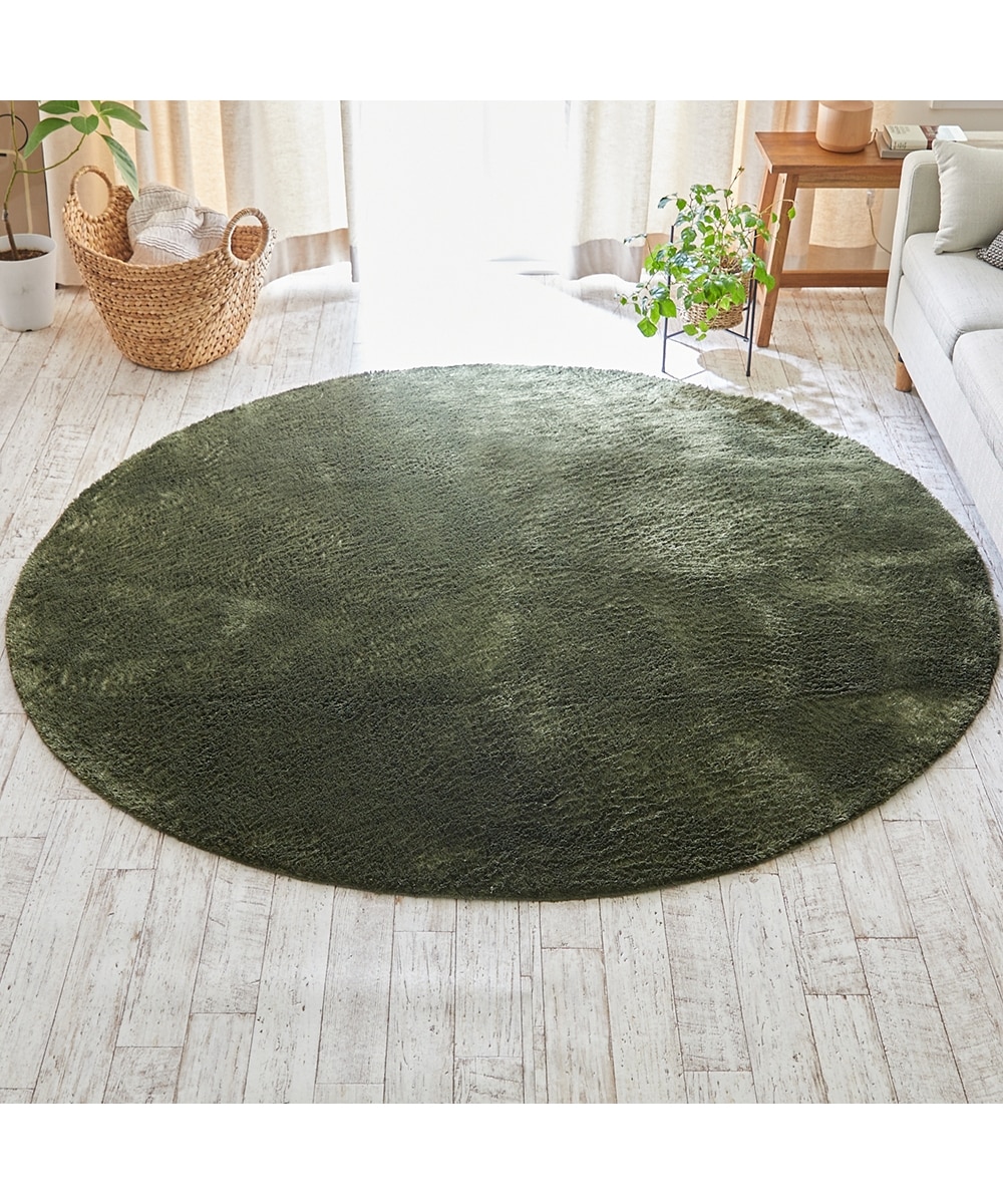 洗えるシャギーラグ｜円形・スタイリッシュカラー・極細マイクロ