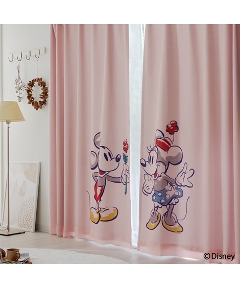 カーテンセット】遮光カーテン＆ミラーレース4枚セット｜ディズニー