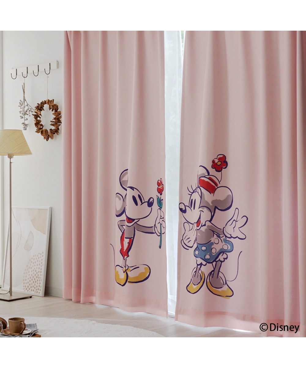 カーテンセット】遮光カーテン＆ミラーレース4枚セット｜ディズニー