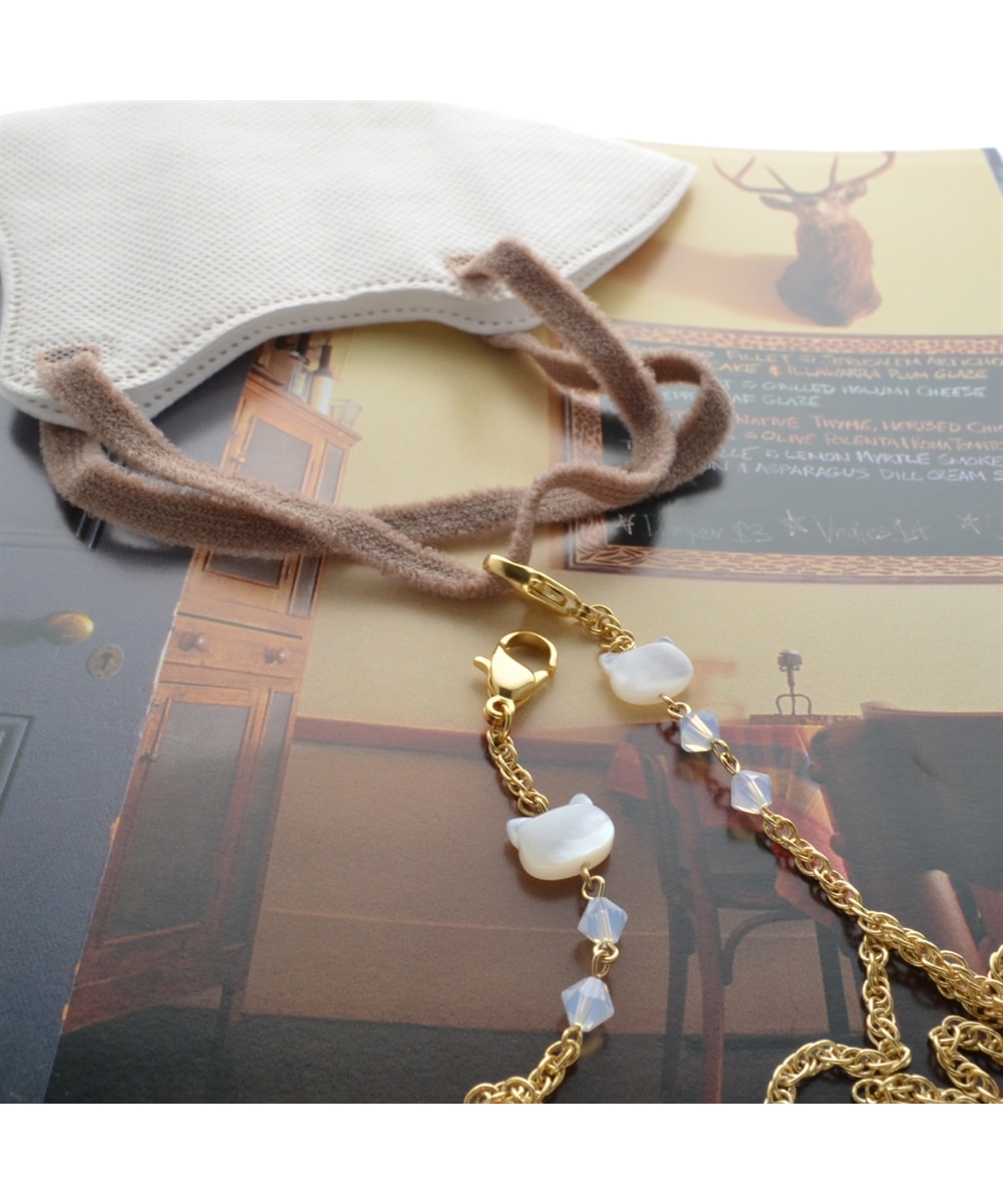 R-days代官山】【黒猫/白猫】メガネチェーン マザーオブパール