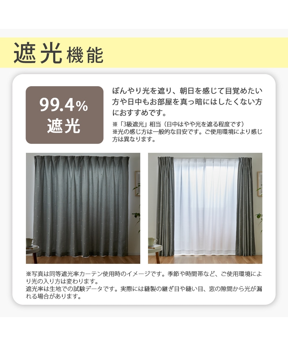 遮光裏地カーテン｜光沢有フラワー（送料無料） 通販【ニッセン】