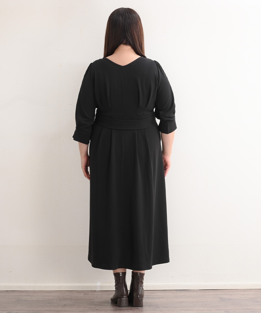 大きいサイズ <こまちさんコラボ！＞前後2WAY7分袖カットジョーゼット