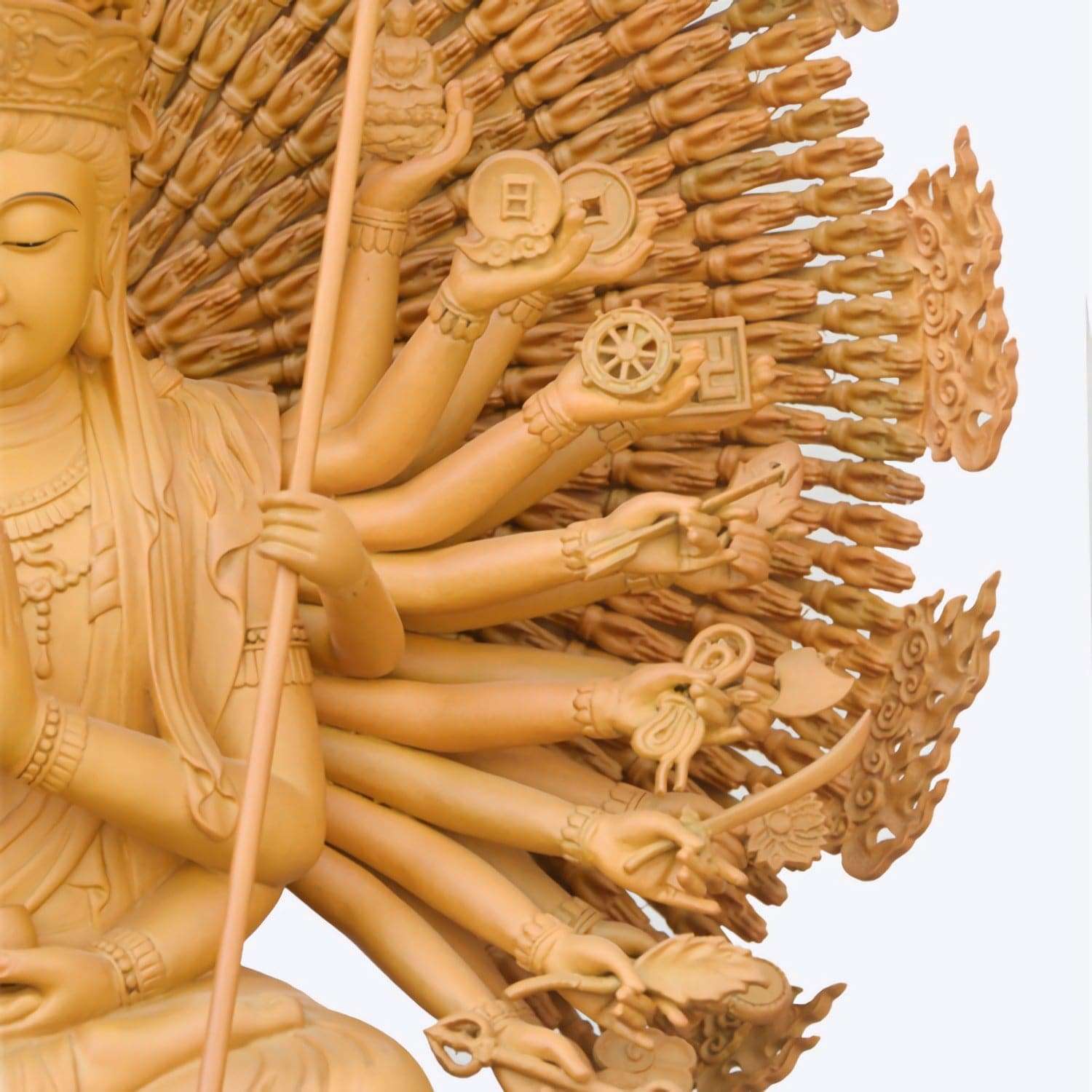 木彫り 仏像 千手観音 座像 楠製 千手観世音 菩薩 像 – 念珊閣仏像