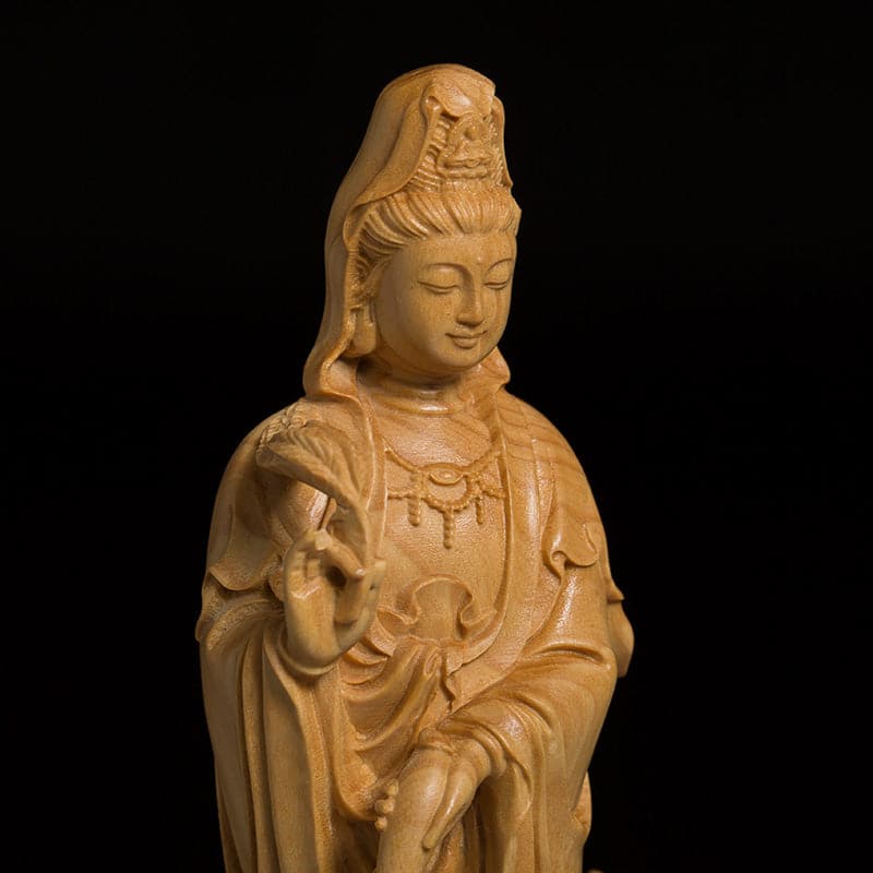 仏像 木彫り 龍に乗った観音様 – 念珊閣仏像