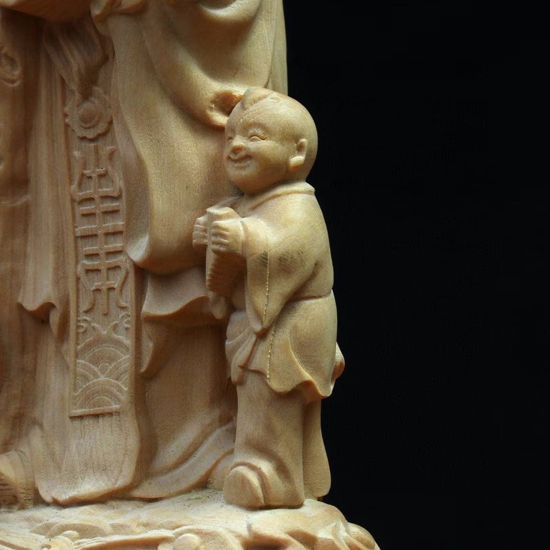 木彫り 仏像 七福神 寿老人 置物 縁起物 福禄寿の通販 – 念珊閣仏像