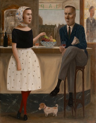 筧本生 ぺンデッサン『カフェでピンボールをする男』 かけいもとなり 1979年