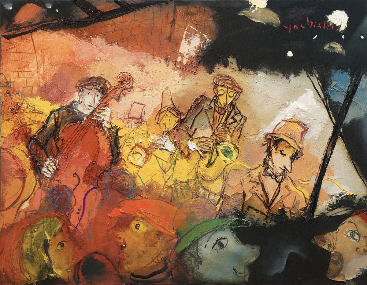 松井ヨシアキ、【猫とコンサート】、希少な大判額装用画集より、美品 松井ヨシアキ、【Cafeの夜】、状態良好、新品高級額装付 - メルカリ