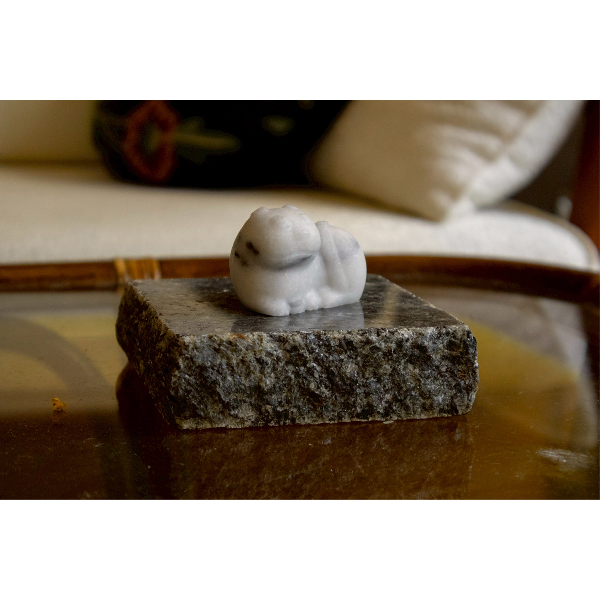 故宮精品網路商城- JEmarble 天然大理石造型冰石墨玉貓白