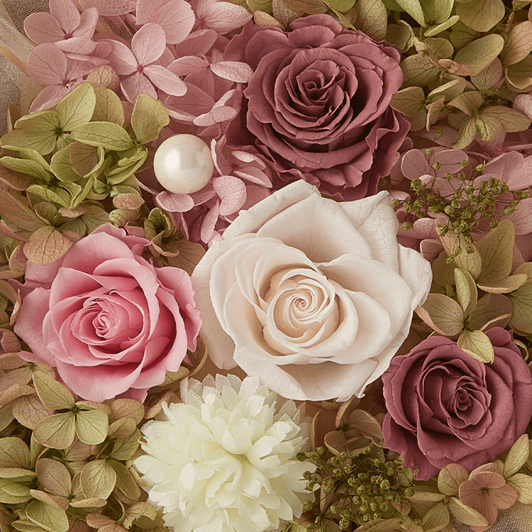 プリザーブドフラワー アンティーク・ローズ プリザーブドフラワー付き