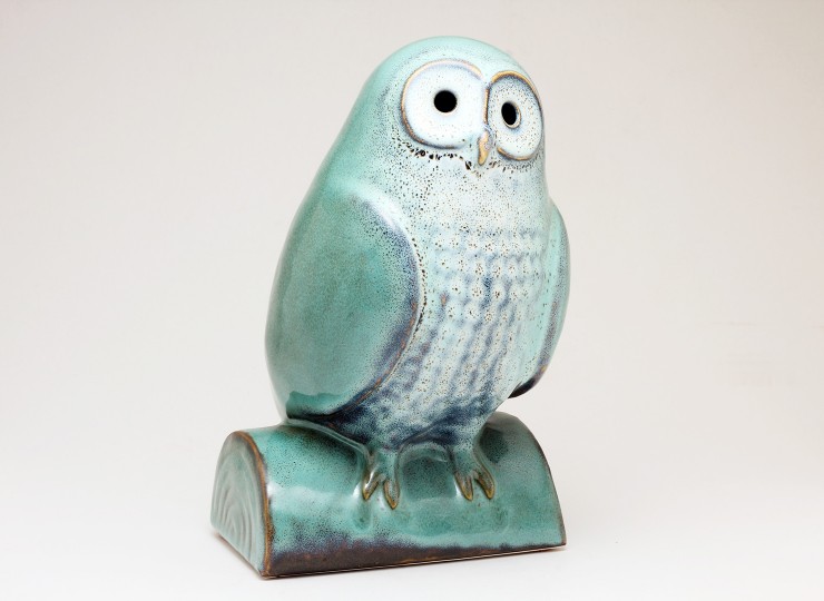 フクロウ オブジェ ハンドメイド陶器 スイスJacob Gelzer il_1080xN