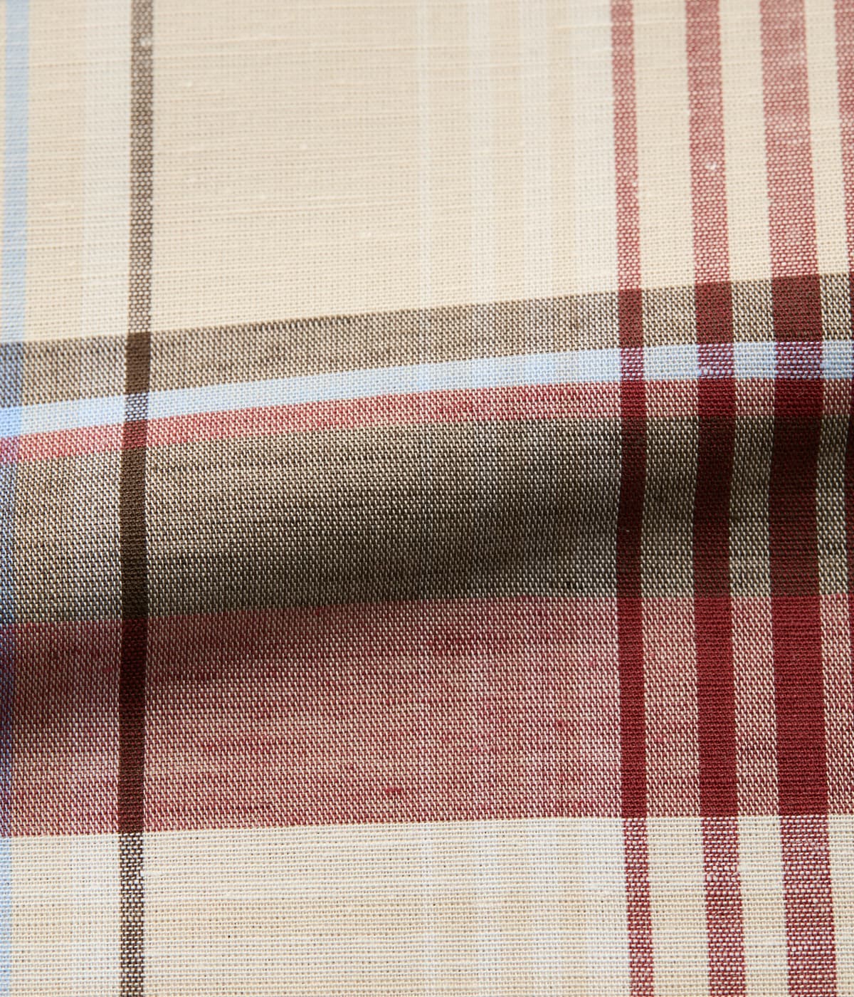 L】リネン混マドラスチェック 6枚はぎフレアスカート(54255263-2025