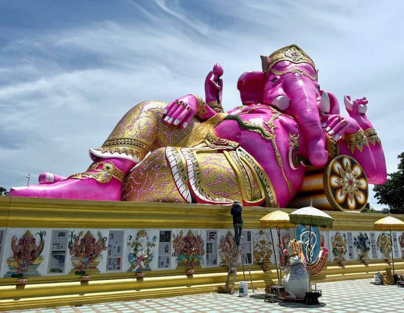 バンコク】ピンクガネーシャ（ワットサマーンラッタナラーム）修繕終了