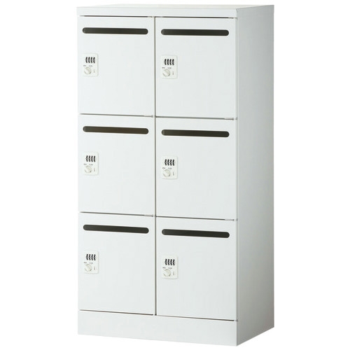スマートオフィス】コンパクトPロッカー 6人用 JCPL-6D WH