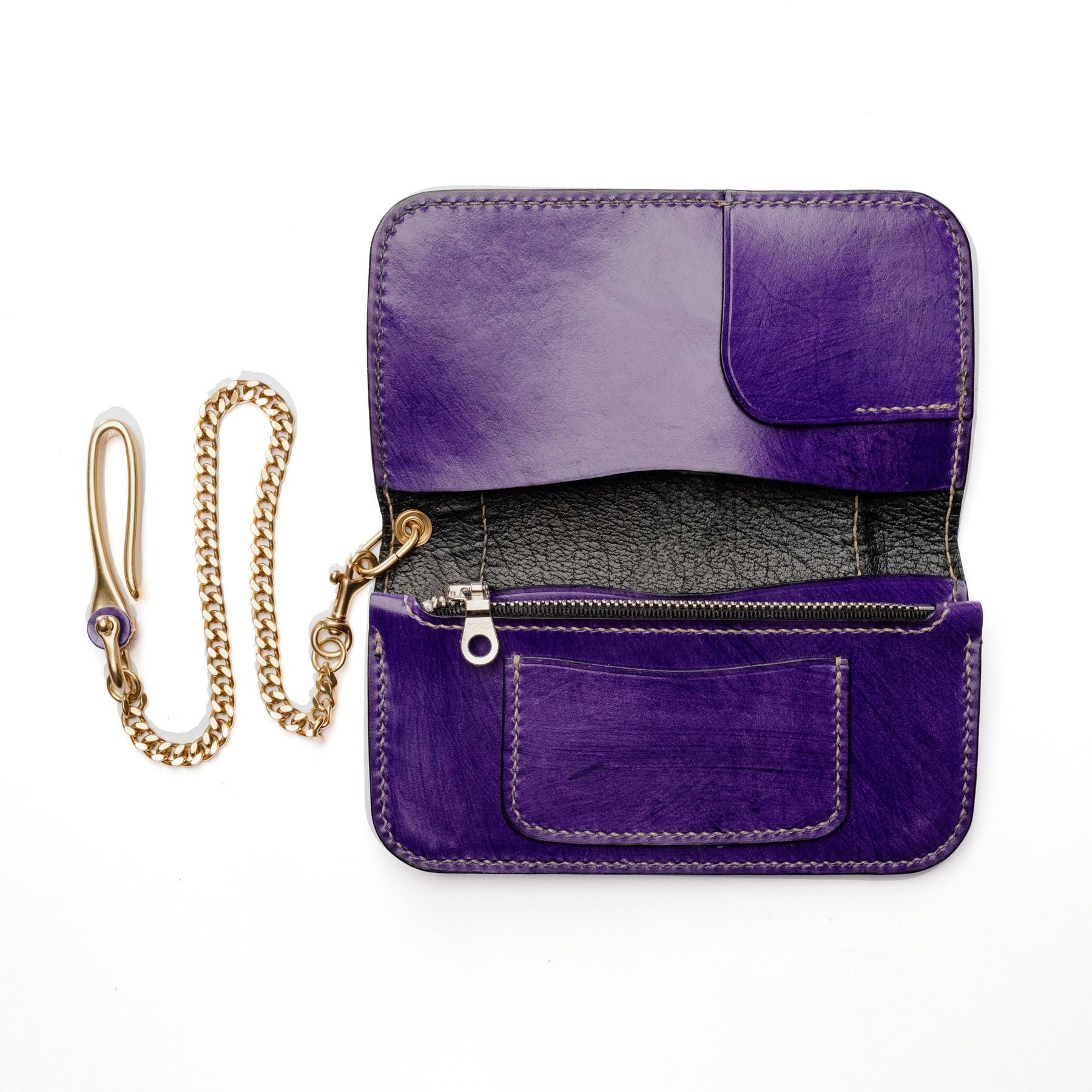 The Black Acre Roper Wallet Purple Saddle Leather