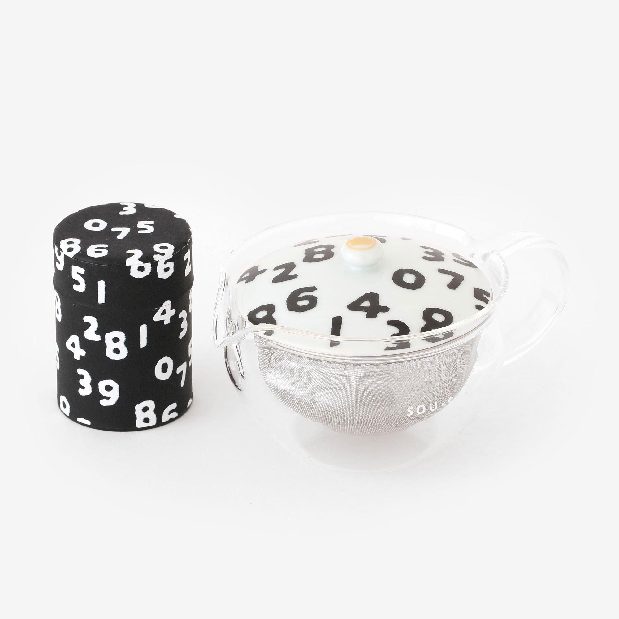 耐熱ガラス急須＆茶缶セット／ほほえみ