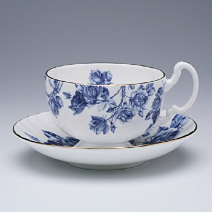 エインズレイ エリザベスローズ ブルー ティーカップ&ソーサー