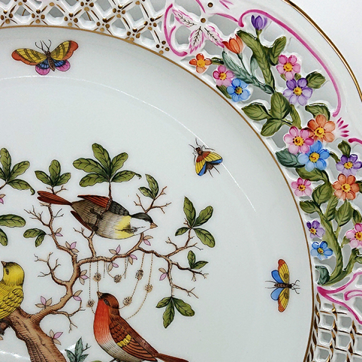 ヘレンド ロスチャイルドバード 飾り皿レース34cm RO-8402-0-50 | 洋食