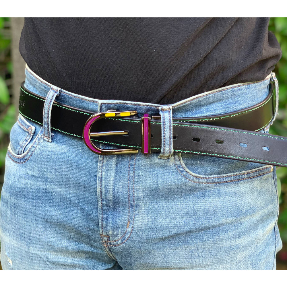 初音ミク 本革リバーシブルベルト(缶バッジ付き) 「VOCALOID」 初音