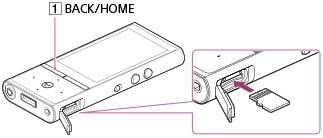 microSDカードを入れる | 使いかた | NW-ZX100 | 製品別サポート