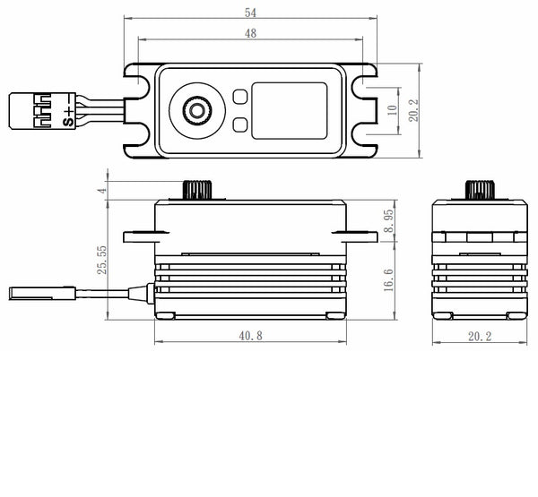 Monster Low Profile Steel Gear Servo .08sec/347oz @ 7.4V – Savox USA