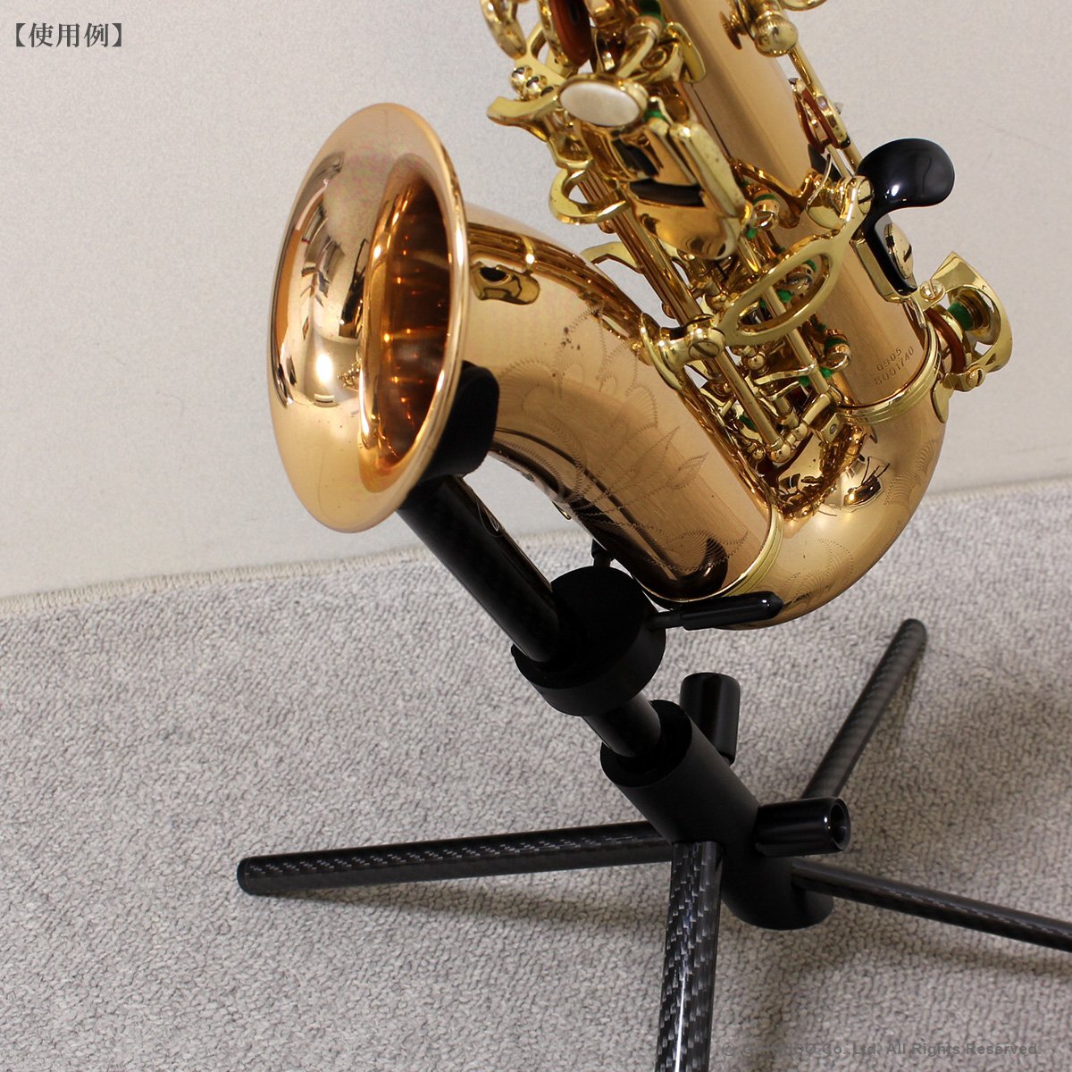 WoodWindDesign カーブドソプラノサックス用スタンド - ヴィンテージ