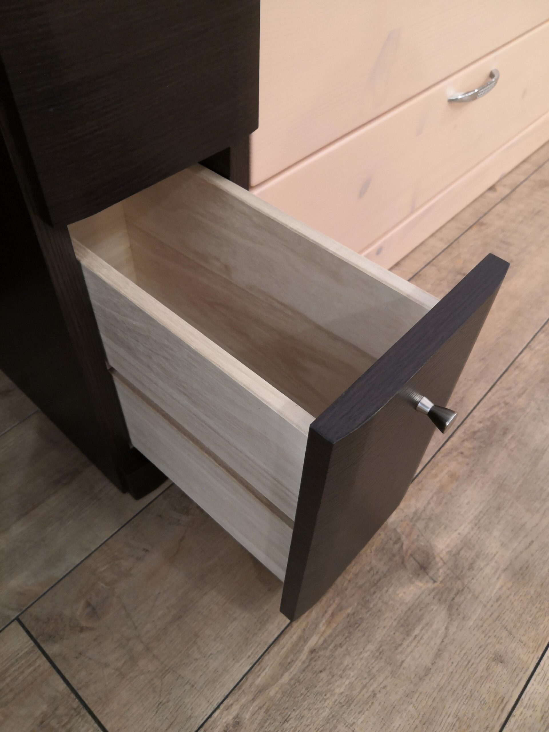 中古品 】NITORI ニトリ ダークブラウン 三面鏡 鏡台 収納付き チェア