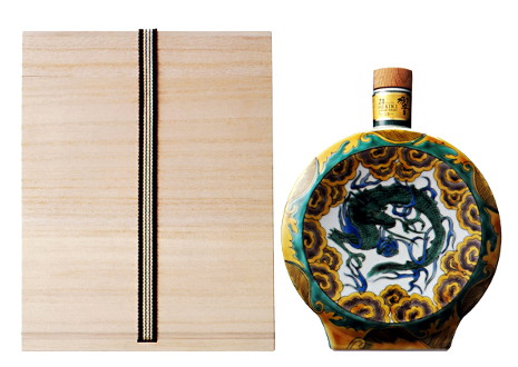 響21年 九谷焼 吉田屋風色絵雲龍文扁壺形瓶 2011 サントリー