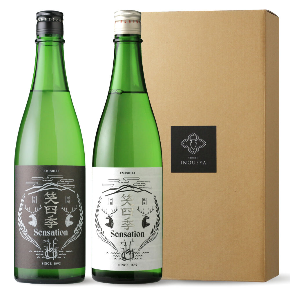 笑四季カジュアルセット (日本酒 720ml 2本 センセーション 白 黒