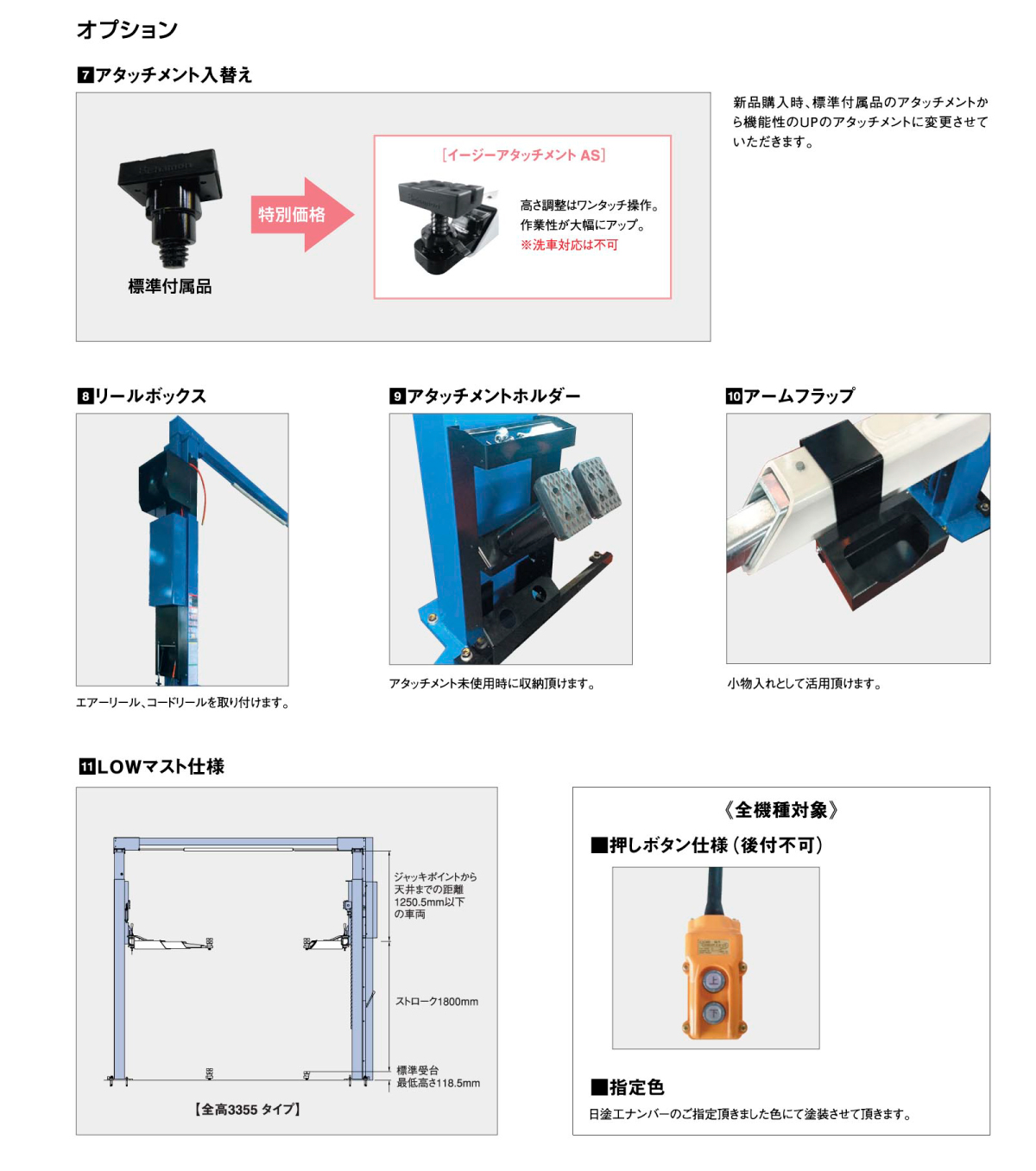 NEW］ビシャモン スギヤス ワイドタイプ 2柱リフト NSP37F （埋設