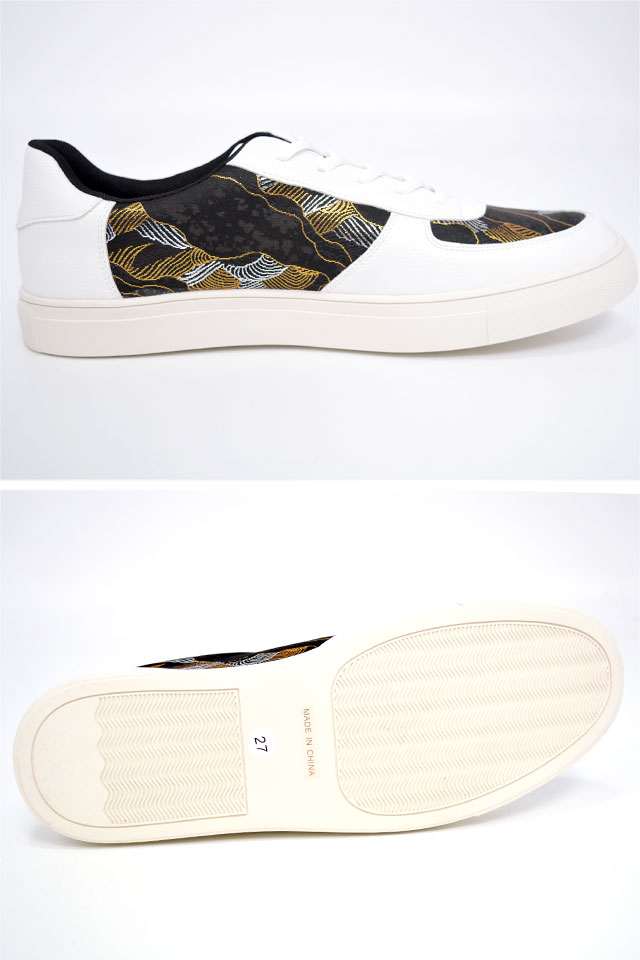 金襴切替スニーカー 絡繰魂 251901 和柄 和風 靴 金襴 桜 サクラ