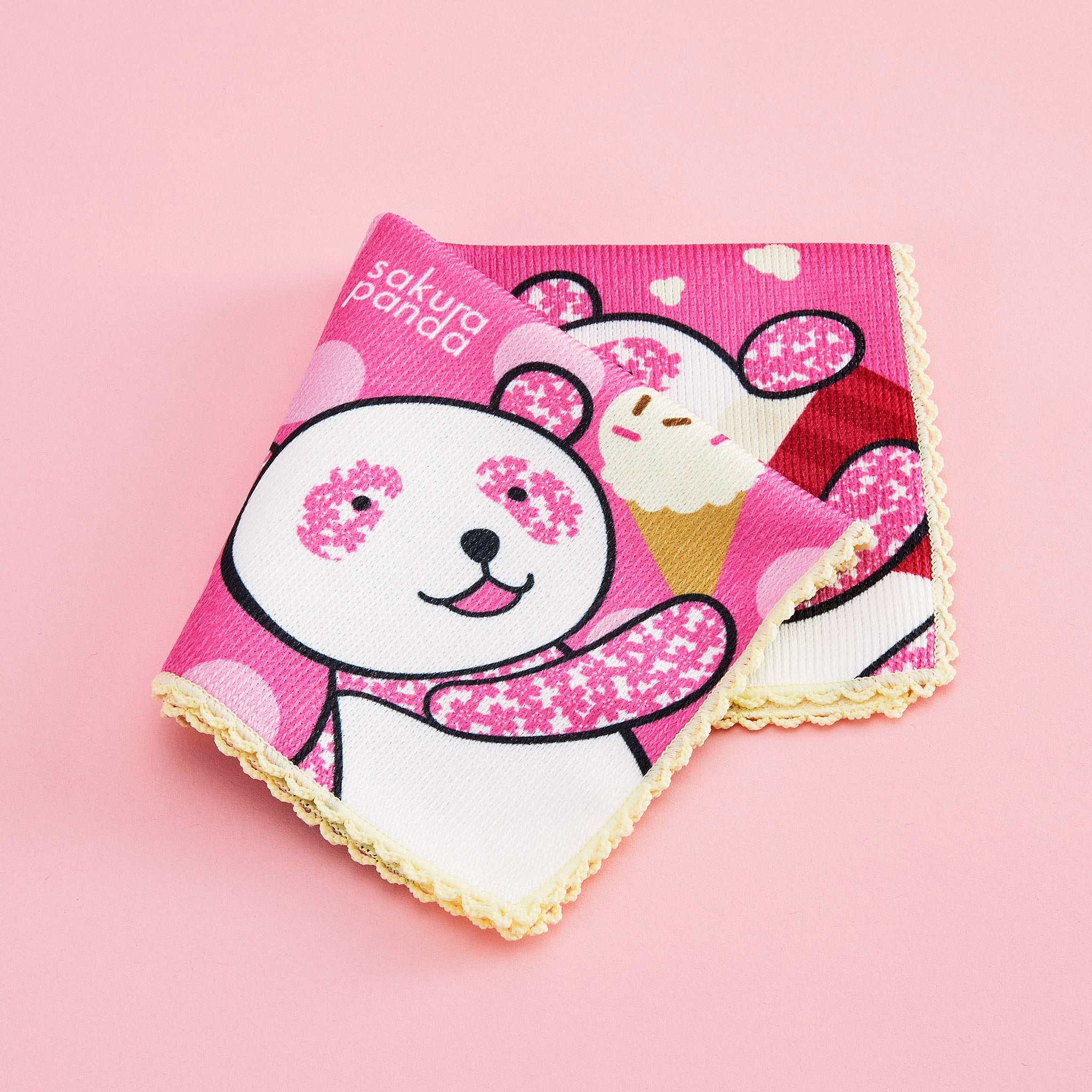 さくらパンダ 国産ハンドタオル（スイーツ柄） – さくらパンダマーケット