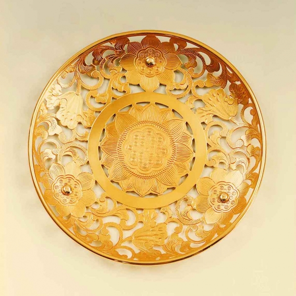 花皿（華籠・花籠・華皿）本金メッキ | 株式会社作島