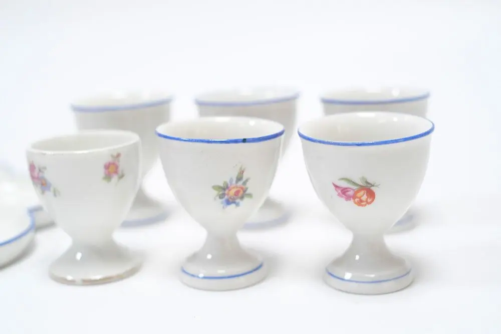 アンティーク エッグスタンド エッグクリュエット フランス 鳥 陶器