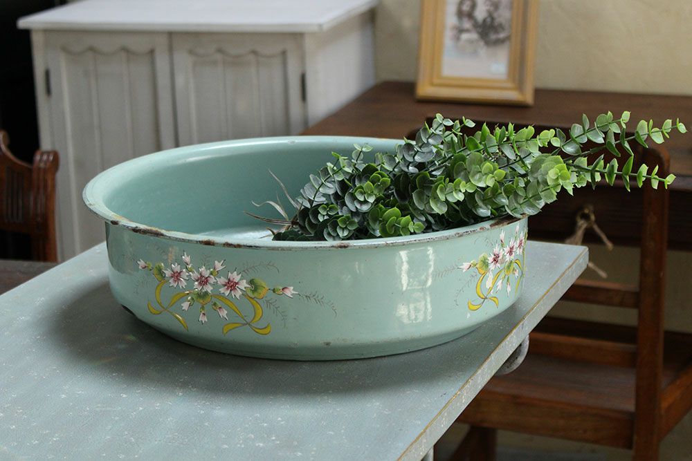 フレンチアンティーク琺瑯ポットblue/アンティーク食器 | 雑貨と