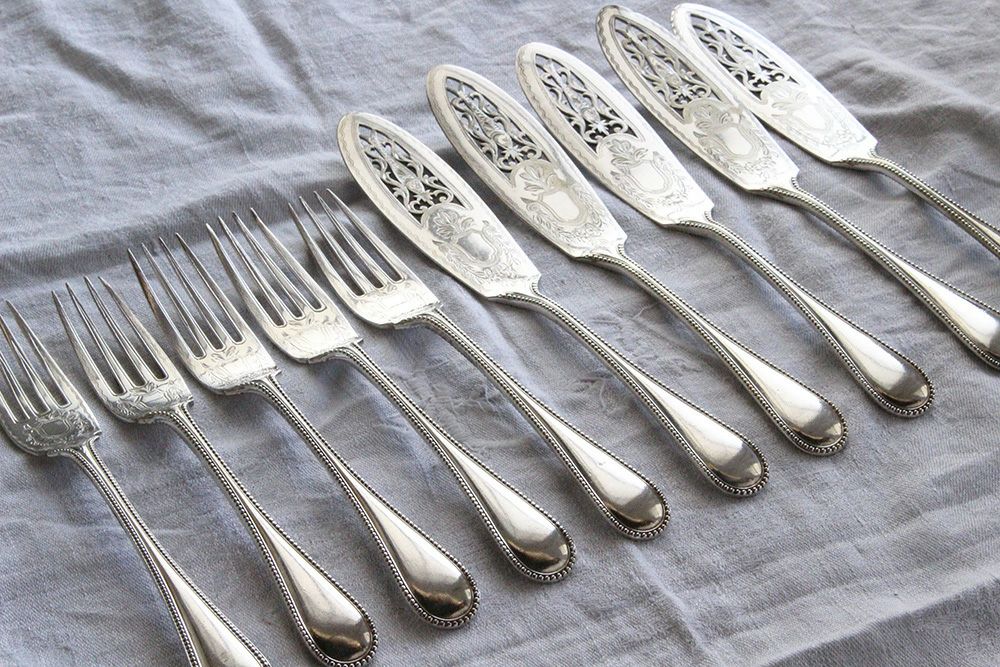 アンティーク食器 シルバープレートフィッシュナイフ/フォーク | 雑貨