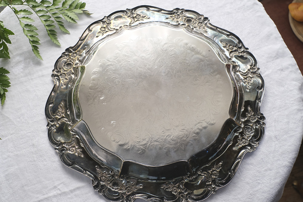 銀食器/ビンテージ・シルバープレートトレイ/アカンサス | 雑貨と