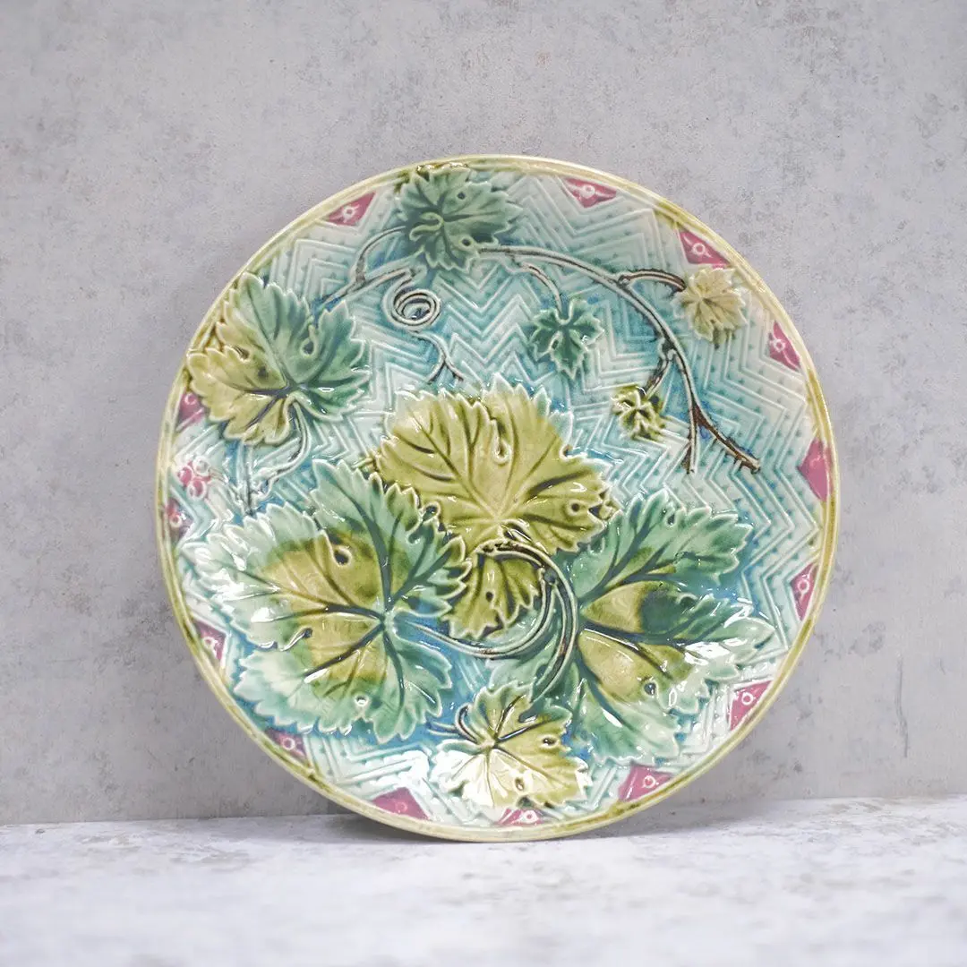 アンティークバルボティーヌプレート ロレーヌのマジョリカ焼き