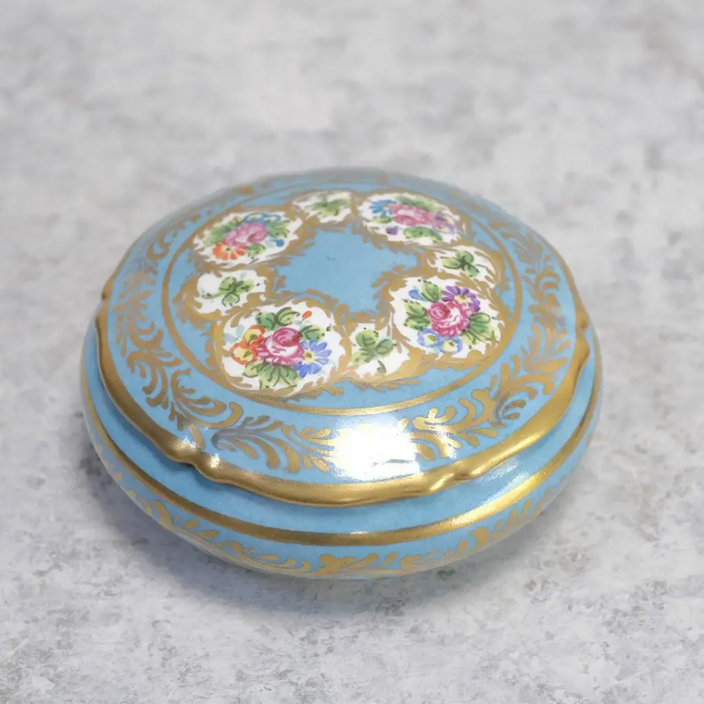 ヴィンテージ トリンケットボックス 陶器 LIMOGE(リモージュ) フランス