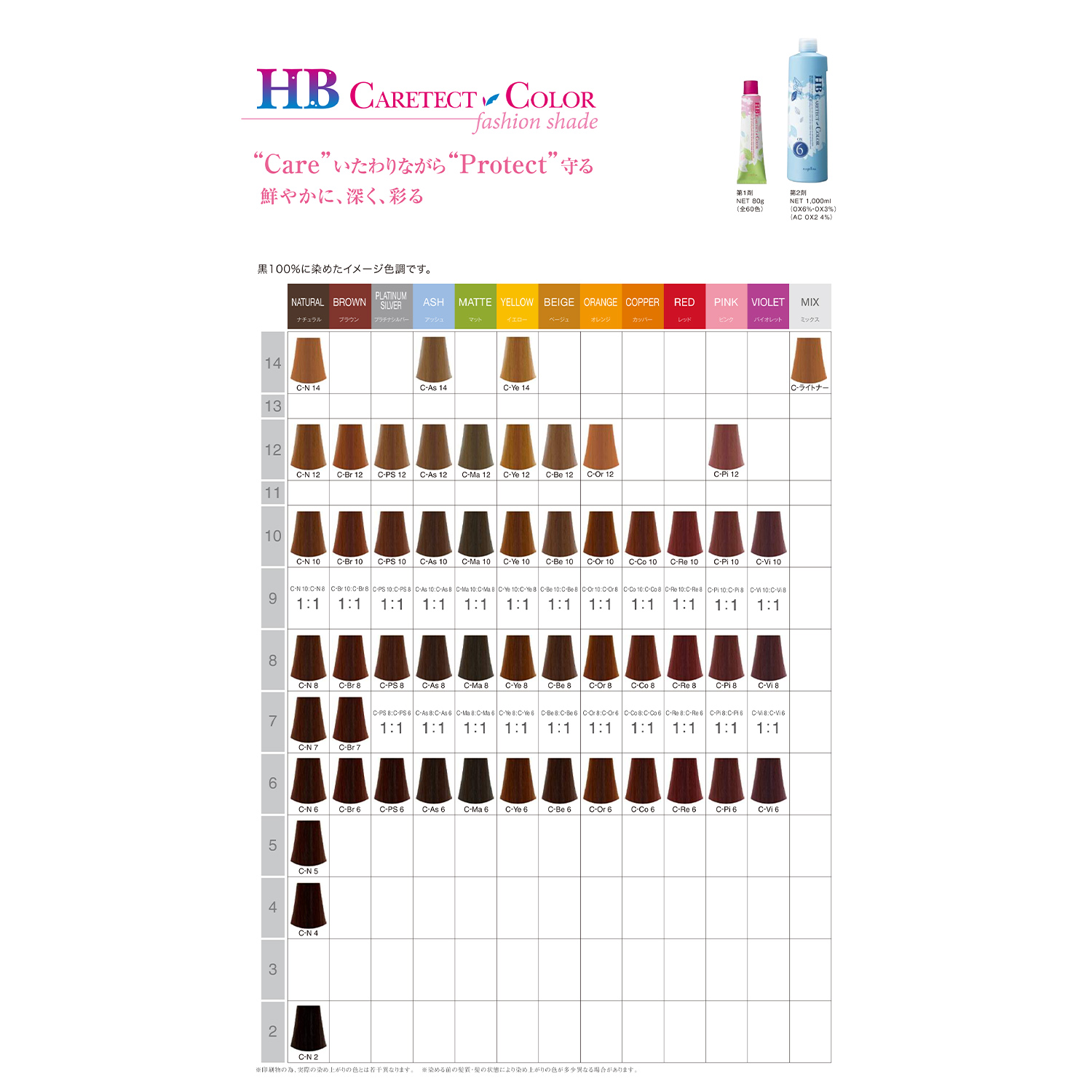 ナプラ HB ケアテクトカラー 80g〈ファッションシェード〉 | サロン