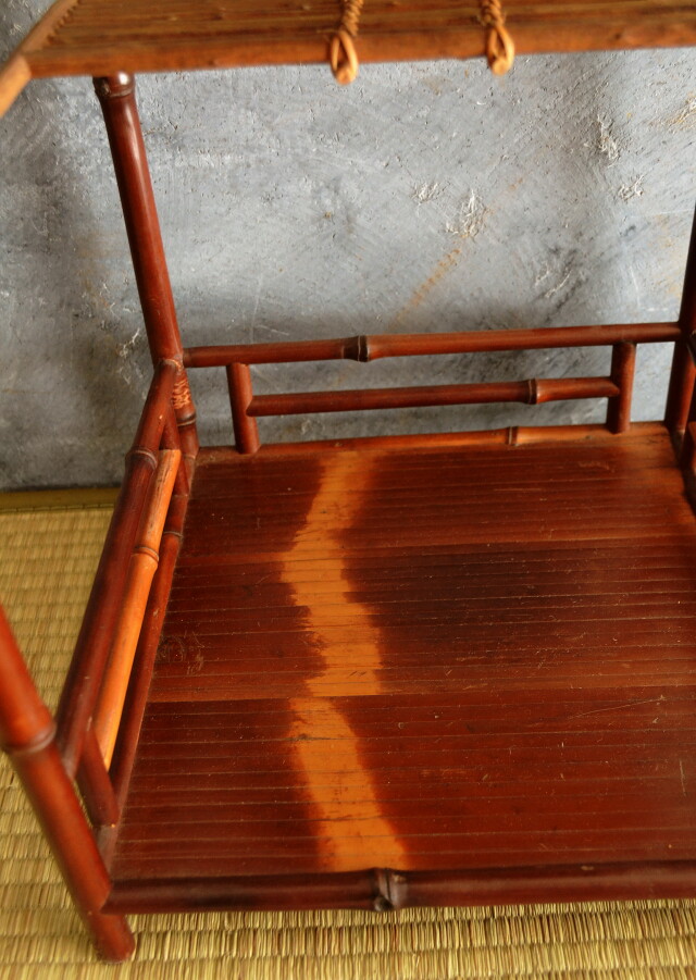 綾瀬棚 煎茶道 煎茶 茶器 棚 黒竹 古竹