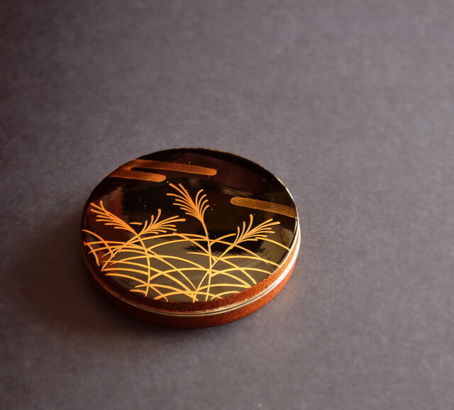 Antique Sam's Collection武蔵野蒔絵香合 景雲作 茶道具