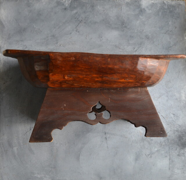 李朝木鉢脚付き 木製捏鉢 民藝 茶卓 ミニテーブル 木鉢 李朝家具