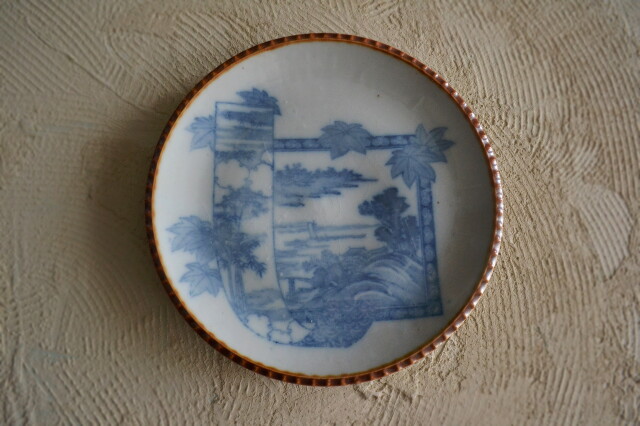 Antique Sam's Collection 染付印判 イゲ皿 三枚組 直径220mm ヤマトク製