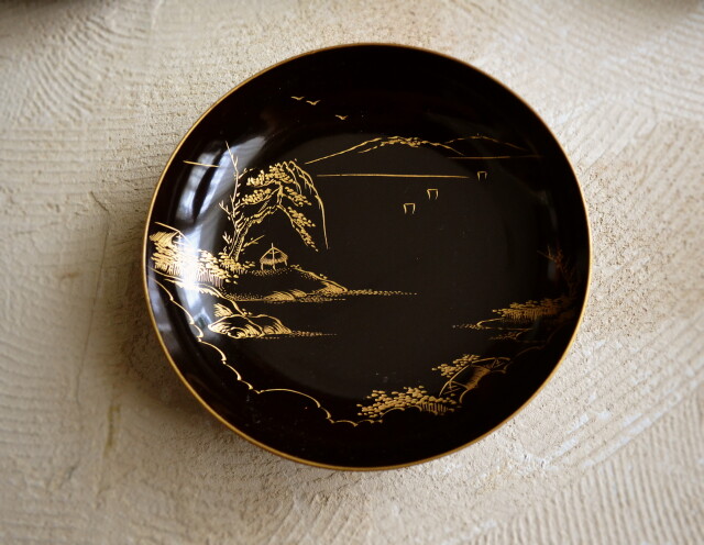 蒔絵漆皿 中皿 漆器 沈金蒔絵 5枚組Antique Sam's Collection