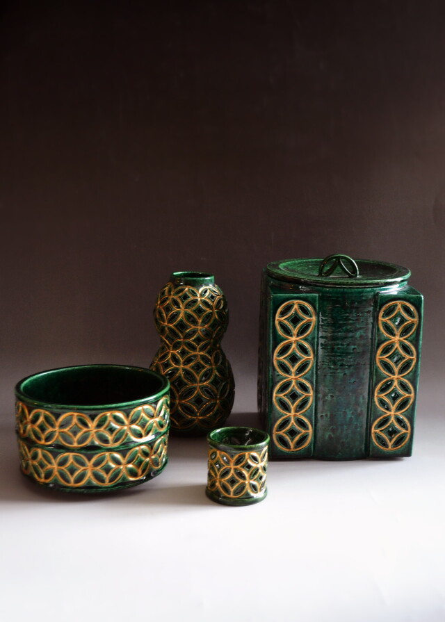 七宝大樋焼皆具 泉喜仙作 茶道具