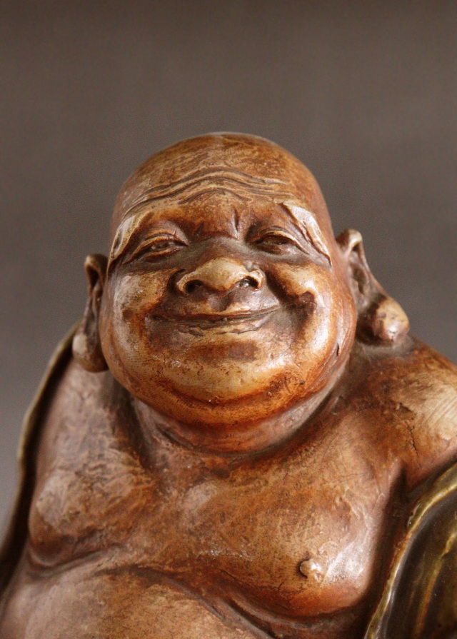 布袋像 九谷焼 土人形 福神様 時代仏 布袋様Antique Sam's Collection