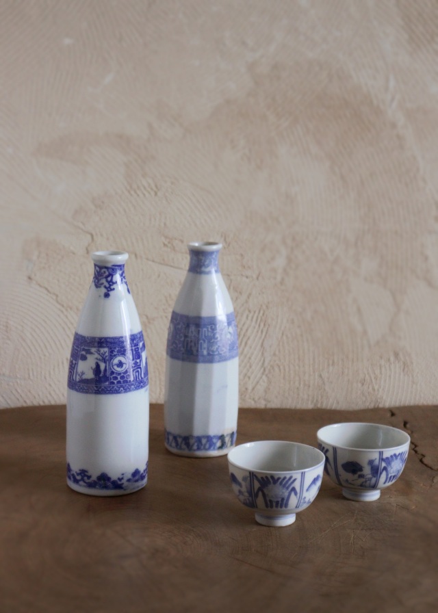 染付印判徳利 柄違い 酒徳利 一輪挿しAntique Sam's Collectio