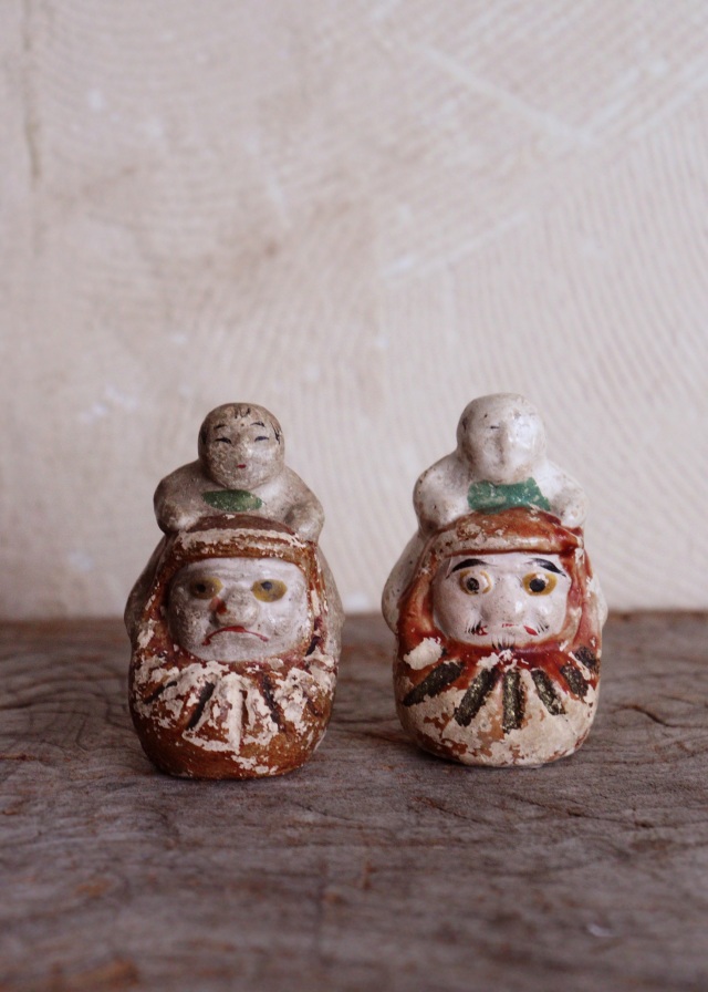 郷土人形 アンティーク 童子担ぎ達磨 ダルマ 民藝 郷土玩具 土人形