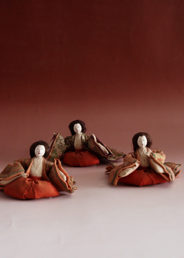有職雛三人官女 江戸雛 骨董 ひな祭り 桃の節句 日本人形 日本人形