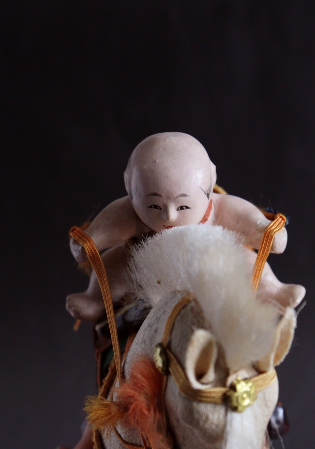 御所人形 つくね 江戸時代 馬乗り童子 骨董 古美術 小さな御所人形